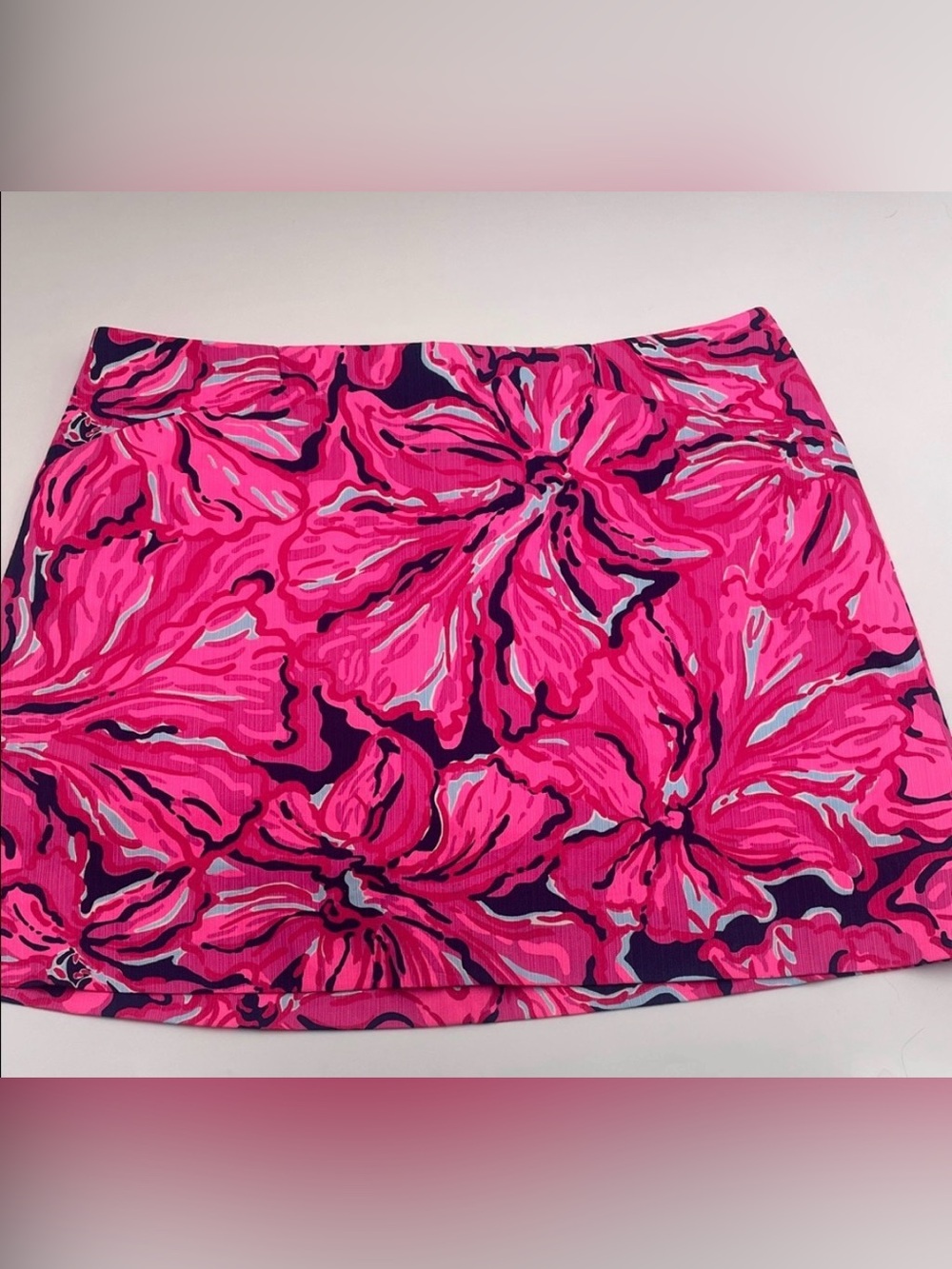 Lilly Pulitzer Hot Pink & black Floral Mini Skirt
